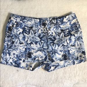 H&M Floral Blue Printed Shorts
